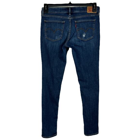 Levi’s 711 Womens SZ 28 Skinny Jeans Distressed Pockets Stretch Zip-Fly Low-Rise - Picture 5 of 12